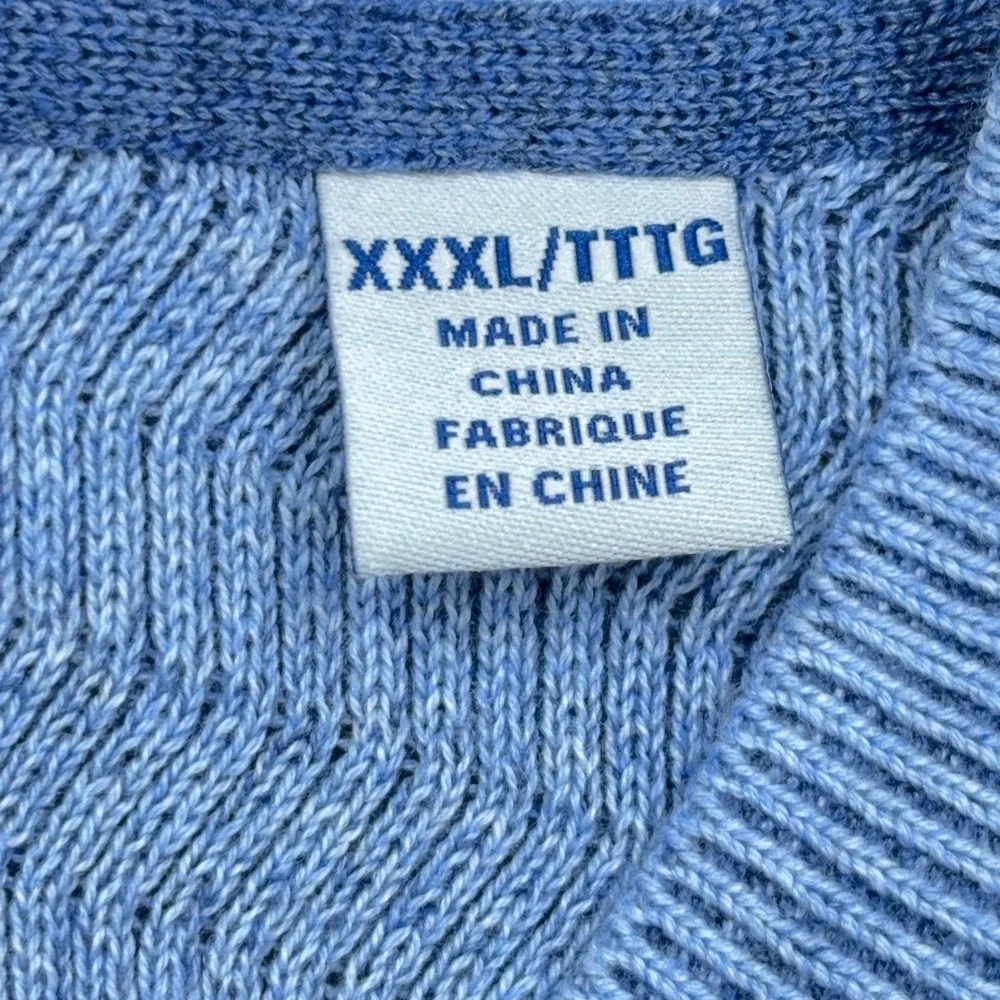 Tommy Bahama Sweater Mens 3XL Blue Coolside Course IslandZone V-Neck Knit